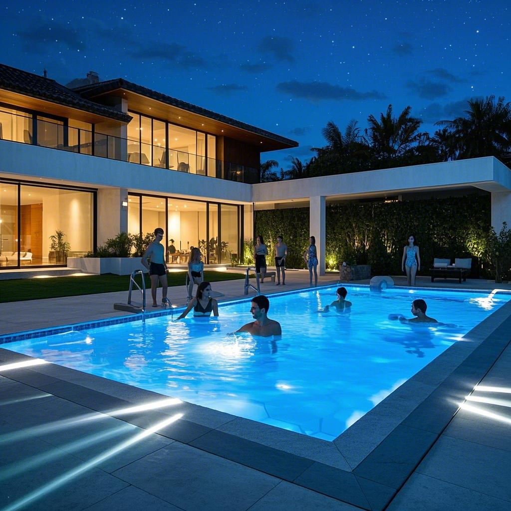 Este periculos să instalați benzi ușoare în piscină?